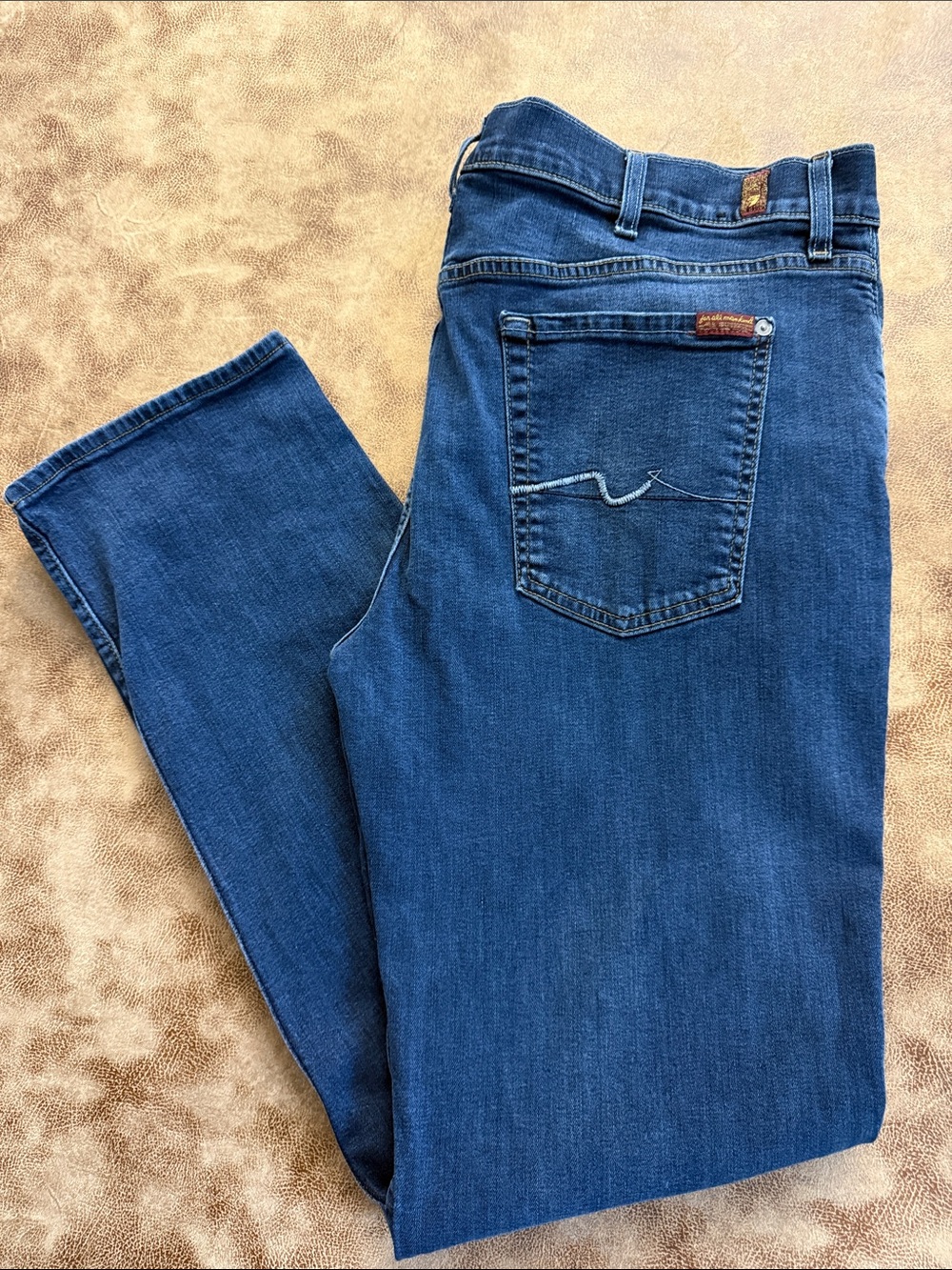 7 For All Mankind Standard Men’s Jeans Size 40 Blue Stretch Straight Leg